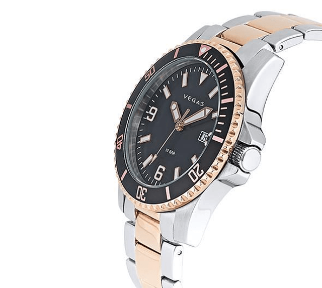 Herenhorloge Ø 43 mm – blauwe wijzerplaat & roestvrijstalen band