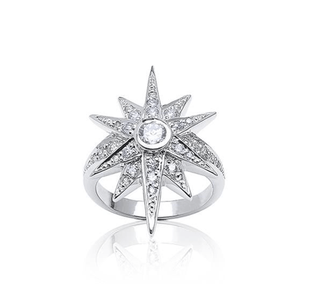Ring “Ster” – sterling zilver 925 met 31 zirkonia’s