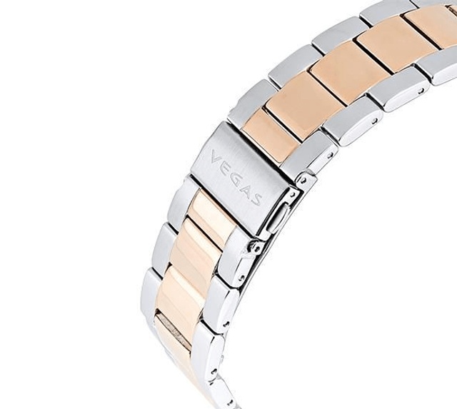 Herenhorloge Ø 43 mm – blauwe wijzerplaat & roestvrijstalen band