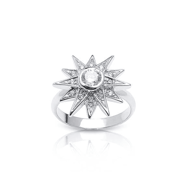 Ring “Ster” – sterling zilver 925 met zirkonia’s