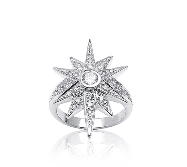 Ring “Ster” – sterling zilver 925 met 31 zirkonia’s